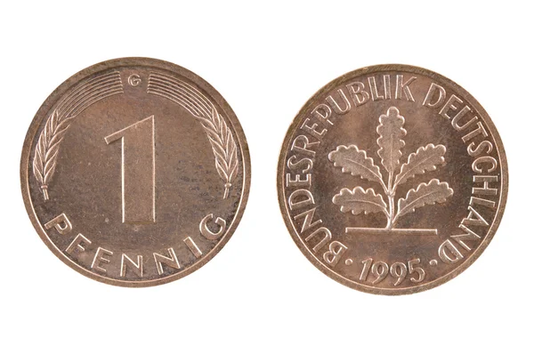 Old coin of Germany one pfenning. — Stock Photo, Image