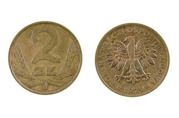 Mynt 2 zloty. Polen — Stockfoto