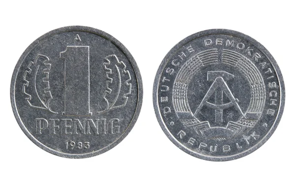 Staré mince Německo jeden pfenning. — Stock fotografie