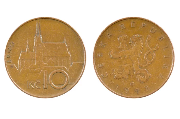 Mynt av den tjeckiska Republic.10 Czk. — Stockfoto