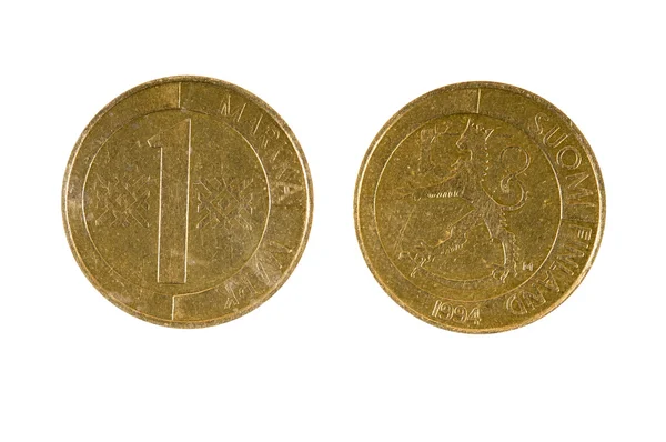 芬兰 1 马克硬币 — 图库照片