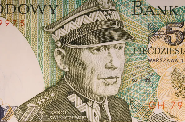 Fragmentu polskich banknotów — Zdjęcie stockowe