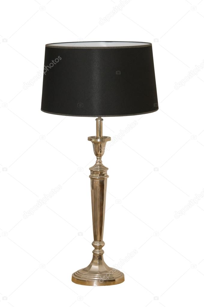 Old table lamp isolated on white