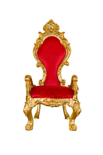 Cadeira vermelha velha em um fundo branco . Fotos De Bancos De Imagens