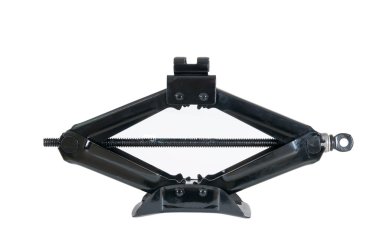 izole beyaz zemin üzerine siyah makas jack ya da araba hırsızı.