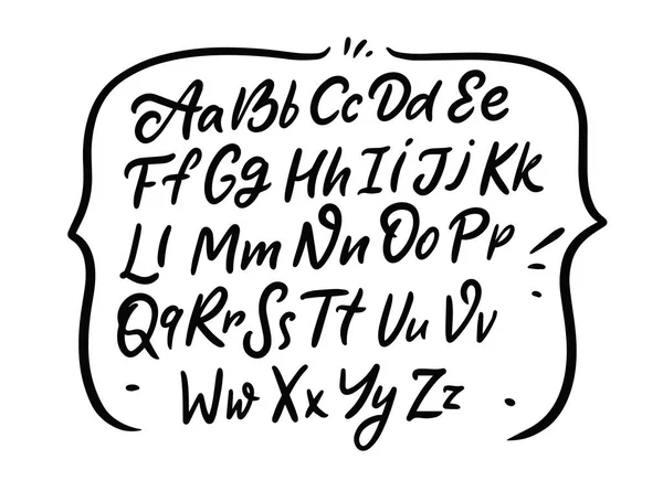 アルファベットの単語がセット。手書きのスクリプトフォント。近代書道. — ストックベクタ