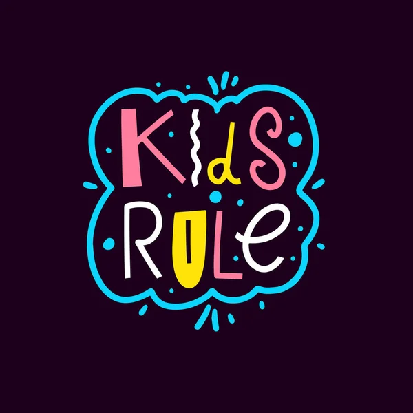 Kids rule phrase. Hand drawn colorful lettering. Modern typography. — Stock Vector