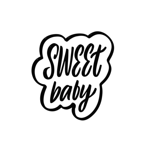 Sweet Baby. Hand drawn black color lettering phrase. Vector illustration. — Wektor stockowy