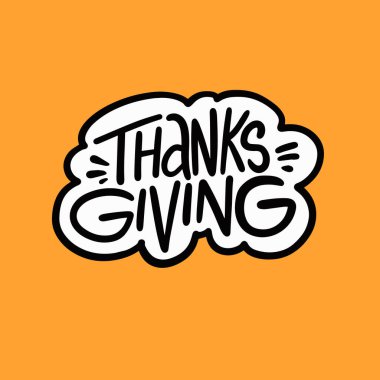 Teşekkürler. El çizimi kaligrafi cümlesi. Motivasyon metni. Sonbahar tatili işareti.