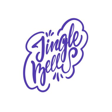 Şenlikli el çizimi, şakacı fırça stilinde çan seslerinden alıntılar yapıyor. Tatil kartları için Noel tipografisi çizimleri çıkartmalar ve mevsimlik tasarımlar..