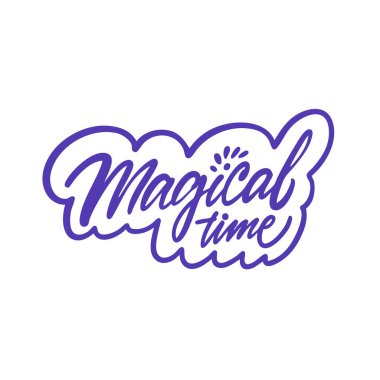 Mevsimsel tasarımlar, rahat ruh hali projeleri ve ilham verici dekoratif sanat eserleri için mükemmel sihirli zaman deyimiyle tuhaf el yazısı çizimleri..