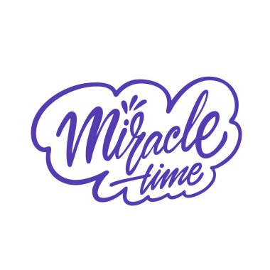 Mucize zamanı yazan el çizimi harfleri. Posterler için ilham verici modern tipografi tasarımı tebrik kartları çıkartmaları, bayram dekorasyonu ve motivasyon projeleri..