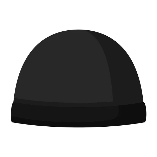 Icono de sombrero de invierno aislado sobre fondo blanco. Prendas de punto y gorra para clima frío. Ropa de exterior. Ilustración vectorial — Archivo Imágenes Vectoriales