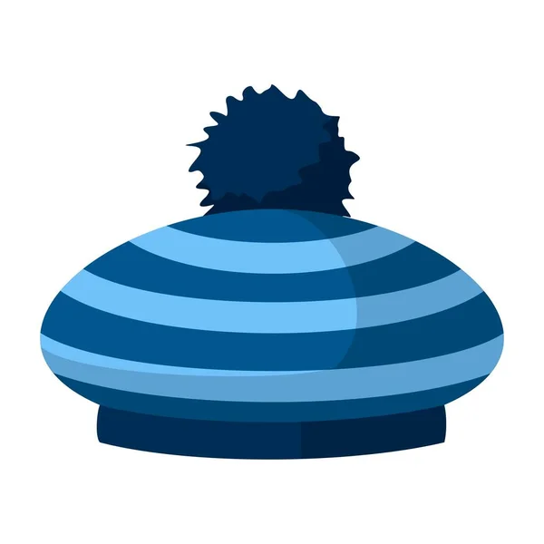 Téli kalap ikon elszigetelt fehér háttér. Kötött fejfedő és sapka a hideg időjáráshoz. Kültéri ruhák. Vektorillusztráció — Stock Vector