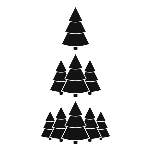 Weihnachtsbaumsymbole setzen Kegelform auf weißem Hintergrund. Weihnachten und Neujahr dekorative Ornamente. Design Grußkarte, Weihnachtshintergrund, Plakat, Banner. Vektorillusion — Stockvektor
