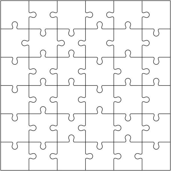 Legpuzzels eenvoudige patroon geïsoleerd op wit, Klassieke puzzels spel element of mozaïek deel verbinding. Vectorillustratie — Stockvector