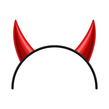 Devils horns head gear isolated on white background. Demon Or Satan Horns Symbol, Sign, Icon. Vector illustration clipart