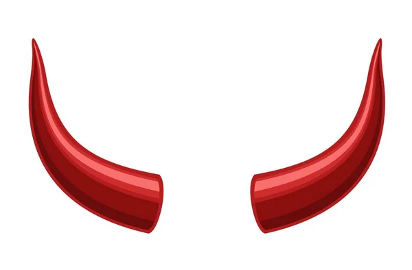 Teufelshörner isoliert auf weißem Hintergrund, Ikone des Roten Teufels satanhornsatan. Monster-Symbol. Vektorillustration — Stockvektor
