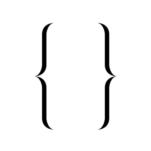 Curly hängslen ikon för grafisk design isolerad på vit bakgrund, fästen symboliska element. Vektorillustration — Stock vektor