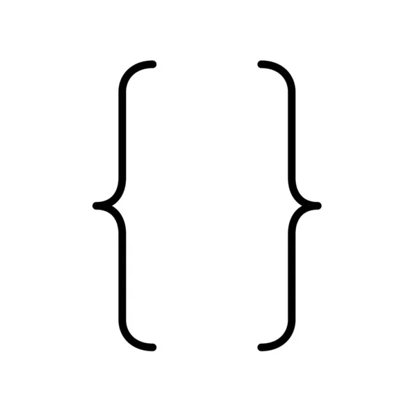 Curly hängslen ikon för grafisk design isolerad på vit bakgrund, fästen symboliska element. Vektorillustration — Stock vektor
