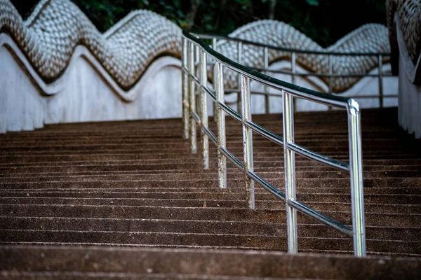 泰国北部清莱省Wat Phra Doi Tung寺的丛林环境楼梯 — 图库照片