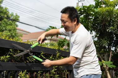 Bitkileri özenle temizleyip budayarak basit evde bakım sükunetinin tadını çıkarıyor. Rutin ve farkındalık arasında barışçıl bir denge.