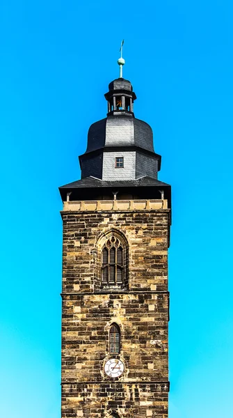 La torre de la iglesia de Margarethenkirche construida 1531-1542 en Gotha, Alemania — Foto de Stock