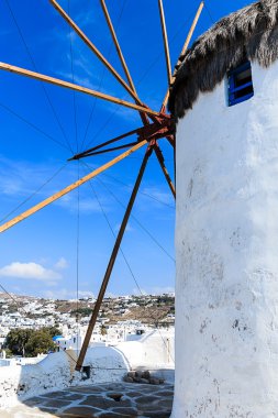 Bir yel değirmenleri, Mykonos, Yunanistan