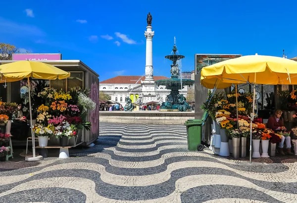 The heart of the city- Rossio square in Lisbon, Portugal — Stock Photo, Image