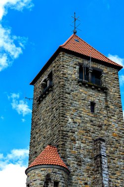 Kale Wachenburg içinde tarihi kent Weinheim, Almanya