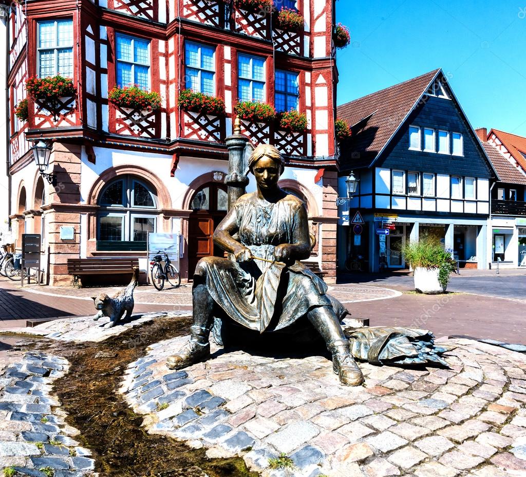 Market place in historic town Lorsch (Carolingian town), Germany