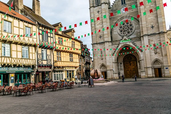 Praça São Vicente Cidade Arte História Chalon Sur Saone Bourgogne Imagem De Stock