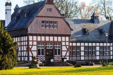 Bad Nauheim, Almanya yarı ahşap evde Belediye Kütüphanesi