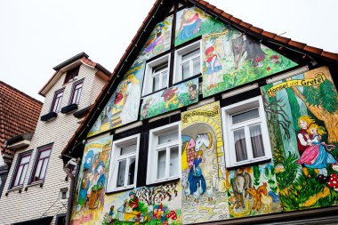 Painted house with scenes from the Grimm fairy tales in Steinau an der Straße, Germany clipart