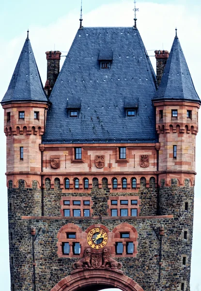 The Nibelungen Tower of the Nibelungen Bridge over the Rhine at Worms, Germany — Stock Photo, Image