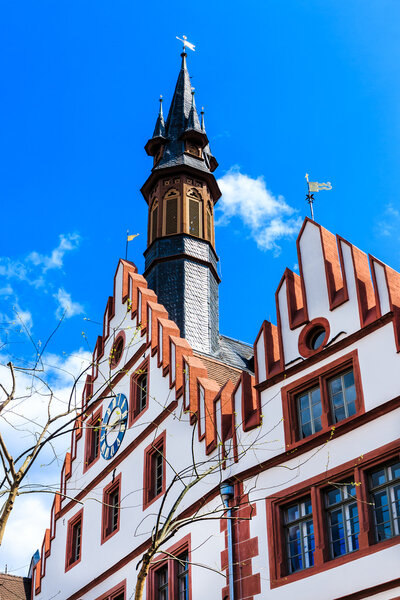 The Old Town Hall in Weinheim, at the marketplace, Baden-Wurttemberg, Germany