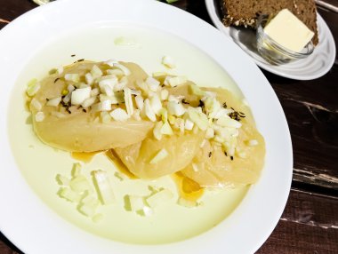 Tipik Alman peynir çanak Frankfurt alanı-Handkaese mit musik