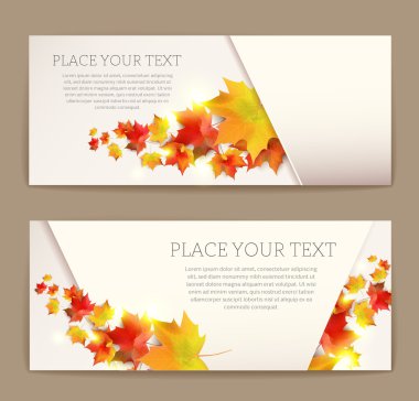Renkli yaprakları ile sonbahar afiş