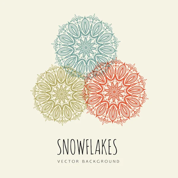 矢量炫彩雪花vektor färgglada snöflingor — Stock vektor