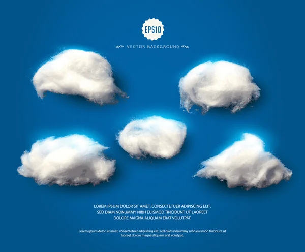 Ensemble de nuages de coton . — Image vectorielle