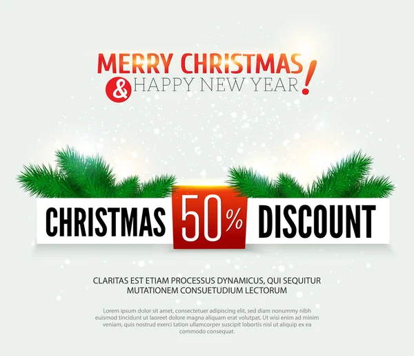 Descuento de Navidad, banner de venta — Archivo Imágenes Vectoriales