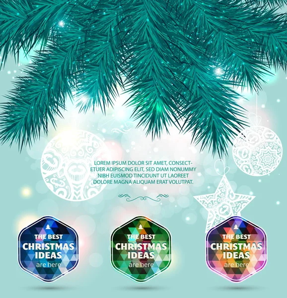 Holiday bakgrund med julgran — Stock vektor