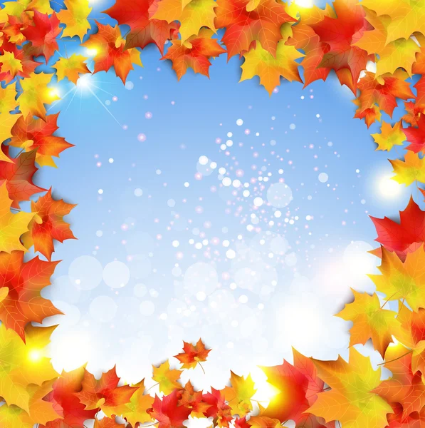 Renkli yaprakları ile sonbahar afiş