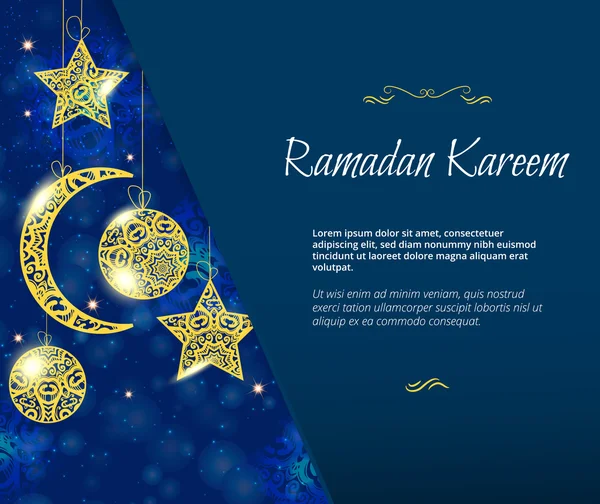 Karta Ramadan kareem Stock Vektory