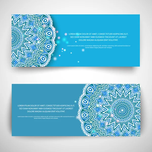 Set van blauwe banners Vectorbeelden