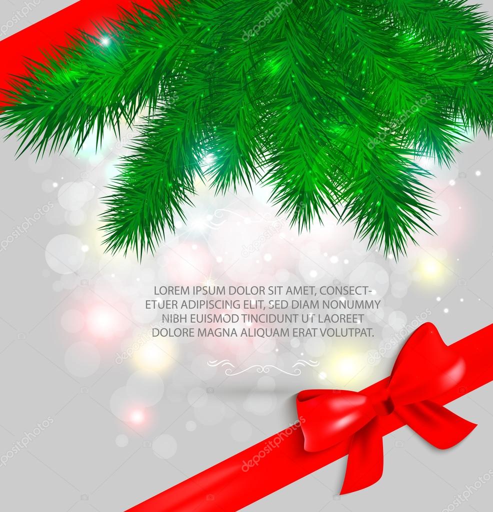 Holiday background with gift ribbon