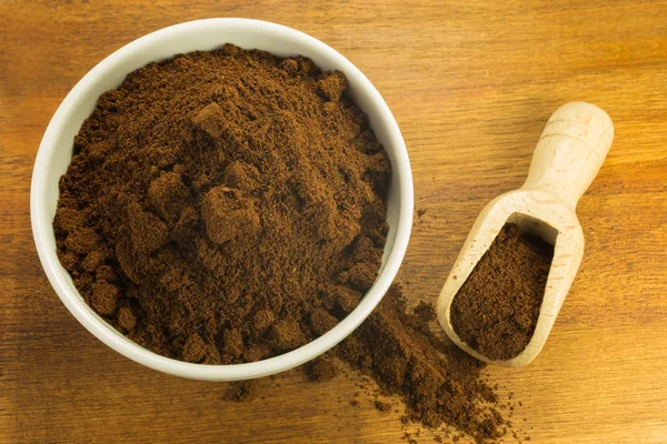 Polvere di caffè macinata — Foto Stock