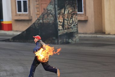 Stunt Man on Fire