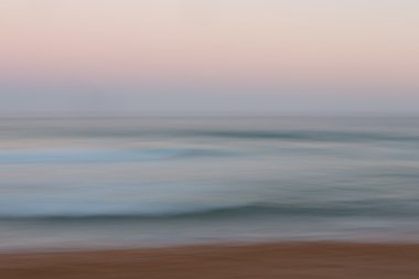 Gündoğumu okyanus arka plan bulanık kaydırma hareketi