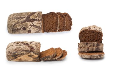 kahverengi ekmek beyaz arkaplanda izole.